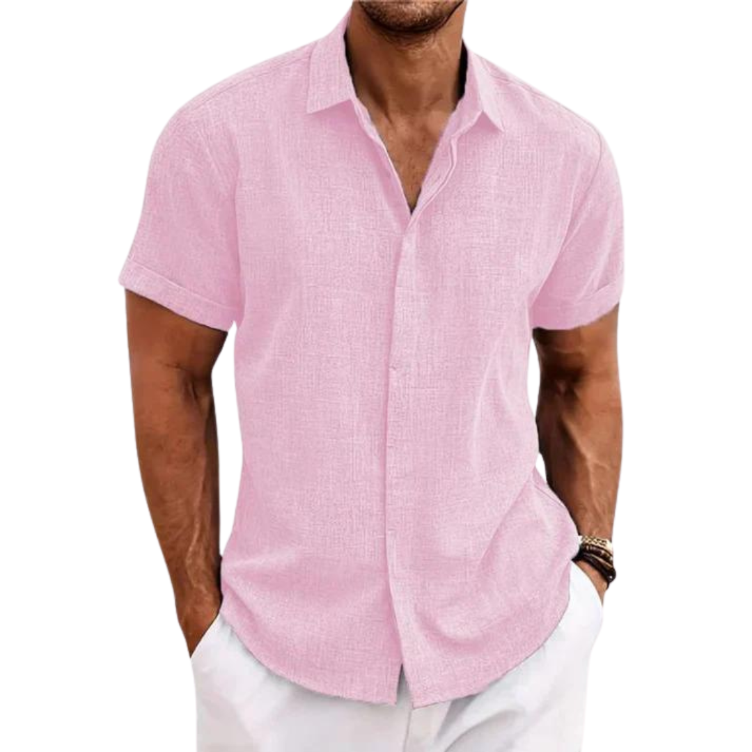 Wouter - Linen Casual Men’s Shirt with Short Sleeves